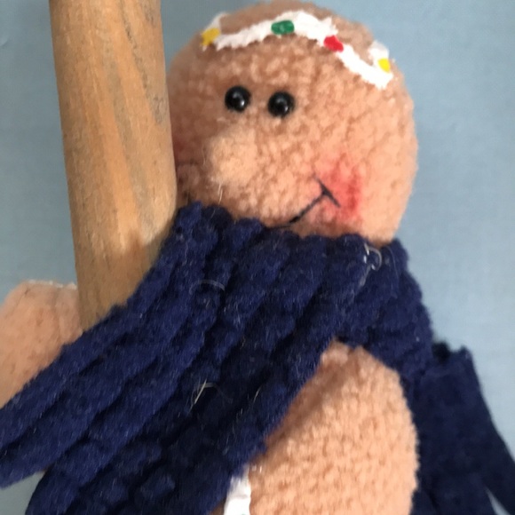 RARE vintage fabric gingerbread men fork & spatula kitchen Christmas ornaments - Picture 11 of 12